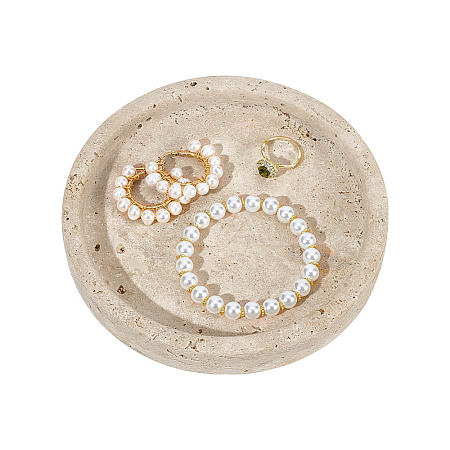 Marble Round Jewelry Plates DIY-WH0899-84-1