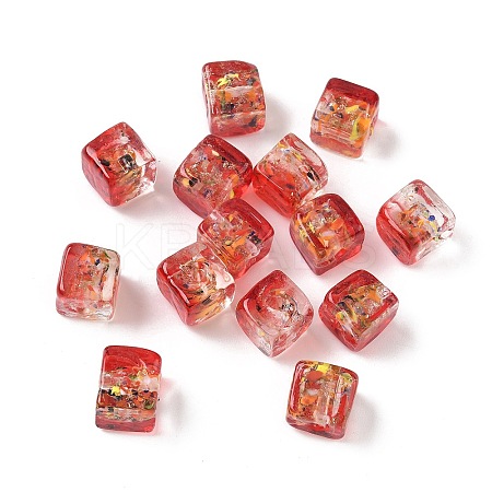 Baking Paint Handmade Gold Sand Lampwork Beads LAMP-P072-01B-08-1