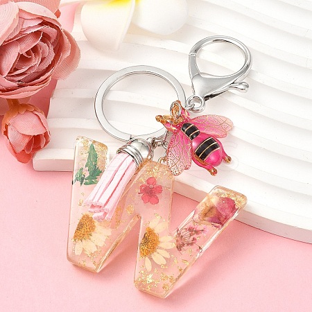 Resin & Acrylic & Faux Suede Tassel Keychain KEYC-YW00125-23-1