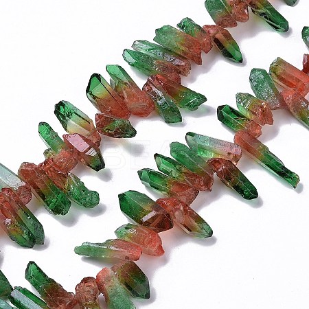 Natural Quartz Crystal Dyed Beads Strands G-I345-02B-1