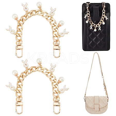 2Pcs Aluminum Curb Chain Bag Straps AJEW-PH0018-07B-1