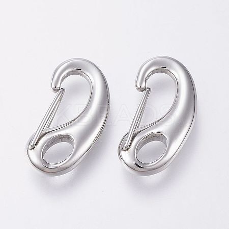 Tarnish Resistant 304 Stainless Steel Push Gate Snap Keychain Clasp Findings X-STAS-G039-03P-1