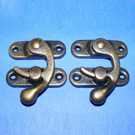 Iron Wooden Box Lock Catch Clasps X-IFIN-R203-94AB-1
