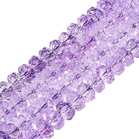 Crackle Transparent Glass Beads Strands GLAA-N068-03A-11-1