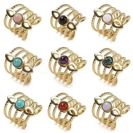 Natural & Synthetic Gemstone Finger Rings RJEW-U027-08G-1
