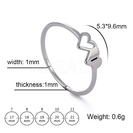 304 Stainless Steel Finger Rings for Women Men FS-WGB974C-25-1