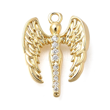 Brass Micro Pave Cubic Zirconia Pendants KK-U061-16G-1