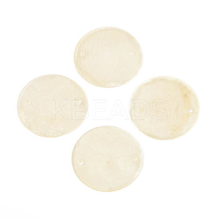 Spray Painted Natural Capiz Shell Disc Links Connector Charms SSHEL-T017-32H-1