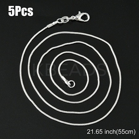 Brass Round Snake Chain Necklace with Lobster Claw Clasps MAK-YW0001-15D-1