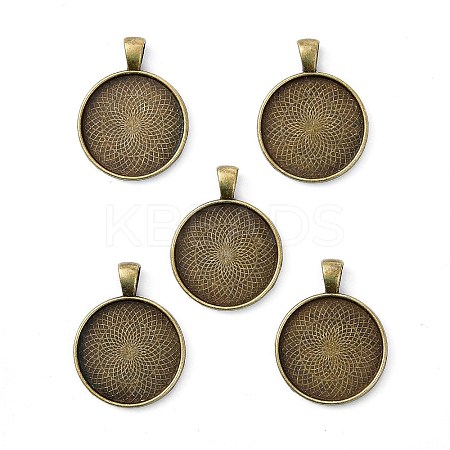 Tibetan Style Alloy Pendant Cabochon Settings X-TIBEP-Q045-048AB-NR-1