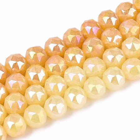 Anti-Tarnish Electroplate Glass Beads Strands GLAA-N064-10mm-11-1