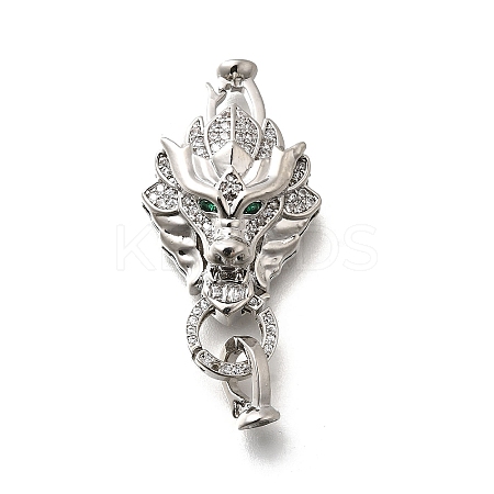 Brass Micro Pave Cubic Zirconia Fold Over Clasps KK-M318-25P-1
