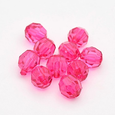 Faceted Transparent Acrylic Round Beads DB6MMC63-1