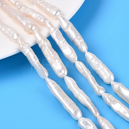 Natural Baroque Stick Pearl Keshi Pearl Beads Strands PEAR-N021-19-01A-1