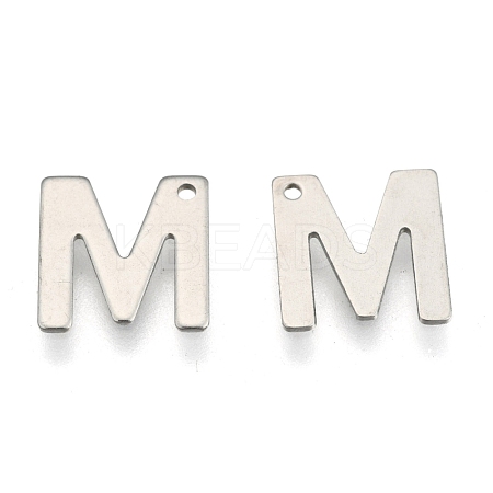 Tarnish Resistant 304 Stainless Steel Letter Charms X-STAS-O072-M-1