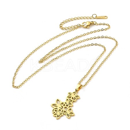 304 Stainless Steel Pendant Necklaces NJEW-D063-03G-1