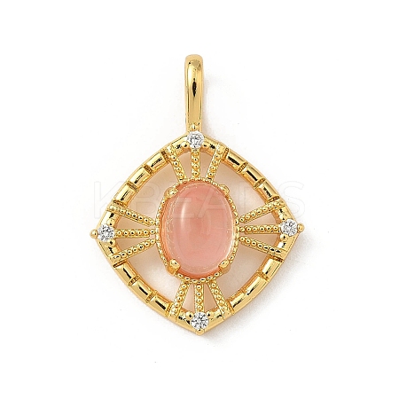 Brass Micro Pave Cubic Zirconia Pendants KK-F905-17G-1