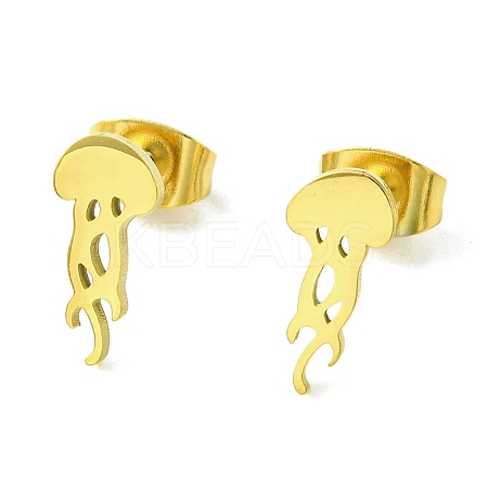 Cute Little Animal Theme 304 Stainless Steel Stud Earrings LS-EJEW-B041-04C-G-1
