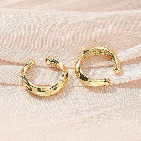 Rack Plating Brass Chunky Cuff Earrings for Women EJEW-G288-14G-1