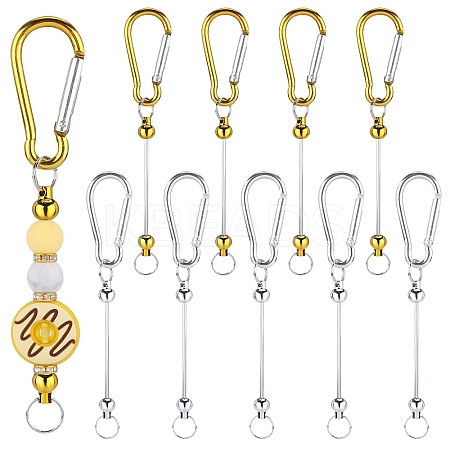 10Pcs 2 Colors Aluminum with Rock Climbing Carabiners AJEW-SZ0002-57-1