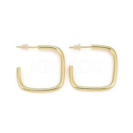 Rack Plating Brass Square Shape Stud Earrings EJEW-C014-03G-1
