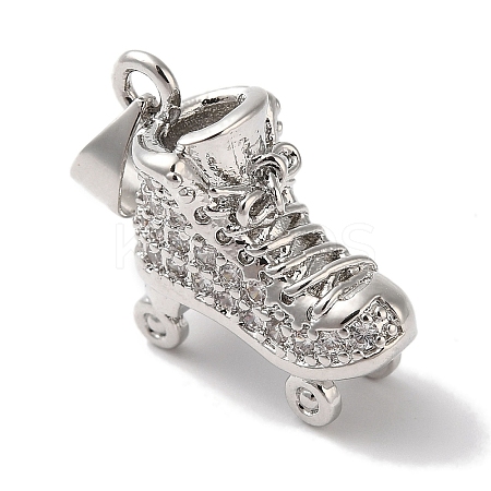 Rack Plating Brass & Cubic Zirconia Pendants KK-L216-064P-1
