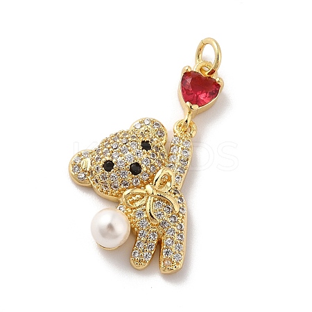 Rack Plating Brass Micro Pave Cubic Zirconia Pendants LS-KK-A160-14G-1