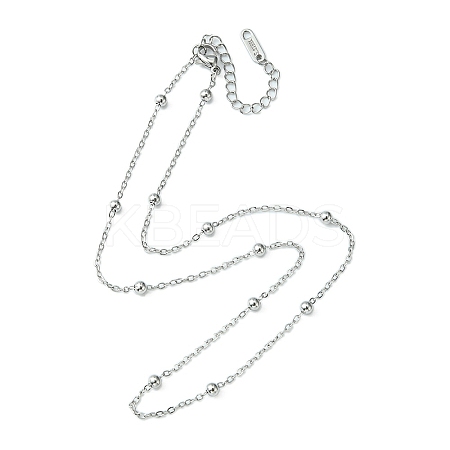 304 Stainless Steel Satellite Chain Necklace for Men Women NJEW-YW0001-09-1