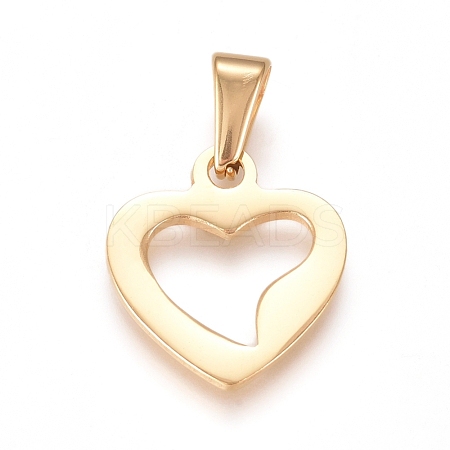 304 Stainless Steel Open Heart Charms STAS-L210-29G-1