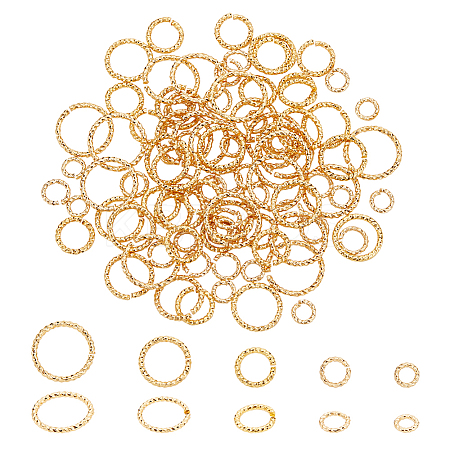   100Pcs 5 Styles Brass Open Jump Rings KK-PH0006-21-1