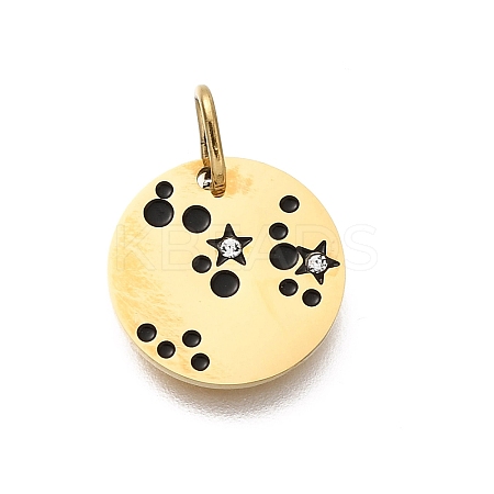 Twelve Constellations 304 Stainless Steel Enamel Pendants STAS-A148-01G-11-1