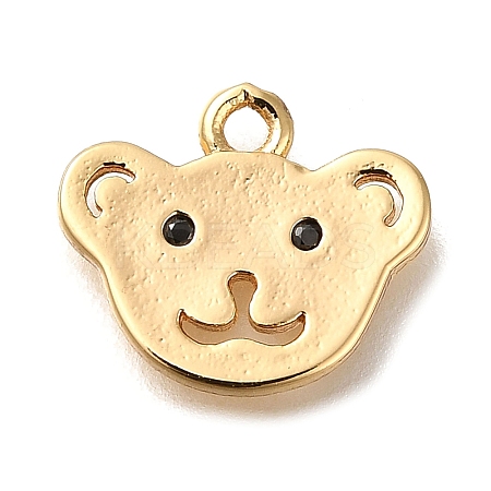 Brass Micro Pave Cubic Zirconia Pendants KK-M301-01G-1