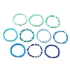 10Pcs 10 Colors Handmade Polymer Clay Heishi & Brass Bead Stretch Bracelets for Women BJEW-MZ00198-4