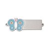 304 Stainless Steel Light Blue Enamel Connector Charms STAS-P377-16P-C-1