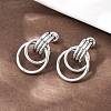 304 Stainless Steel Twist Ring Stud Earrings EJEW-P324-06P-3