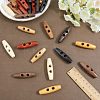32Pcs 8 Colors 2-Hole Wood Buttons DIY-GF0011-42B-3