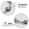 2Pcs Acrylic Imitation Turquoise Oval Link Chain Anklet AJEW-AN0001-04-3