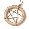 Ring with Star Wood Pendant Decoration HJEW-JM02200-4