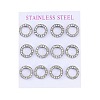 304 Stainless Steel Stud Earrings EJEW-C099-09P-02-1