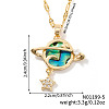 Chic Minimalist Brass Pave Paua Shell 3D Round Planet Moon Pendant Dapped Chain Necklace for Women CX3766-1-1