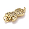Brass Micro Pave Clear Cubic Zirconia Charms ZIRC-E165-09G-3