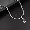 Rectangle 304 Stainless Steel Cubic Zirconia Snake Chain Pendant Necklaces FS-WGB1AC9-01-1