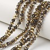 Electroplate Transparent Glass Beads Strands X-EGLA-A034-T6mm-O14-1