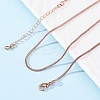 Brass Round Snake Chain Necklaces for Women NJEW-D302-15RG-1