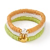 3Pcs 3 Styles Polymer Clay Heishi Beads Stretch Bracelets Sets BJEW-JB05920-1
