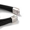 Men's Braided Black PU Leather Cord Multi-Strand Bracelets BJEW-K243-37AS-4