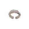 Brass & Imitation Pearl Laciness Cuff Open Rings for Women FS-WG6F3E9-02-3