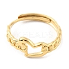 304 Stainless Steel Hollow Heart Adjustable Rings RJEW-D002-13G-1