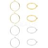 8Pcs 2 Colors 304 Stainless Steel Open Back Bezel Polishing Pendants STAS-UN0031-89-1