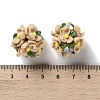 Luminous Polymer Clay Rhinestone Floral Ball Beads CLAY-U002-01A-5